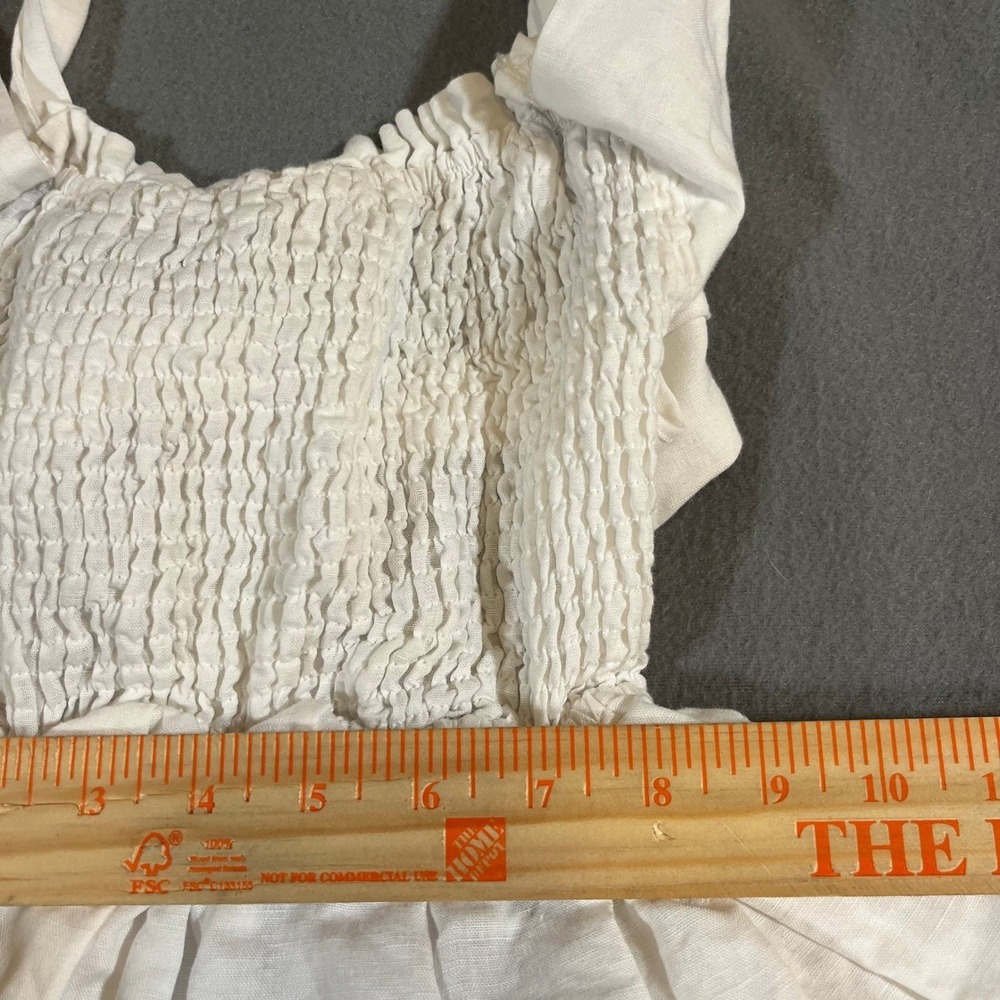 Peppermayo White European Towns Linen‎ Mini Dress Size 2 Open Back Tie Halter - Picture 8 of 8